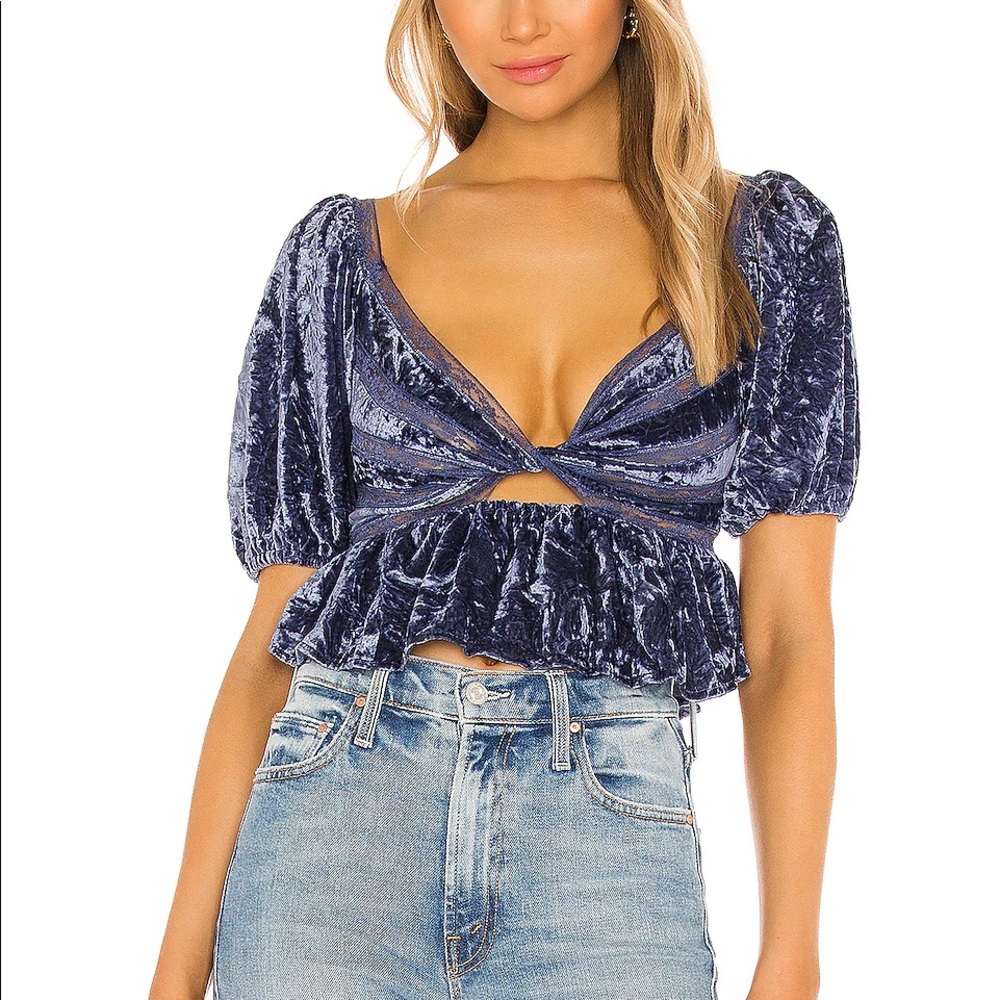 Yours Truly Velvet Top in Wild Moon